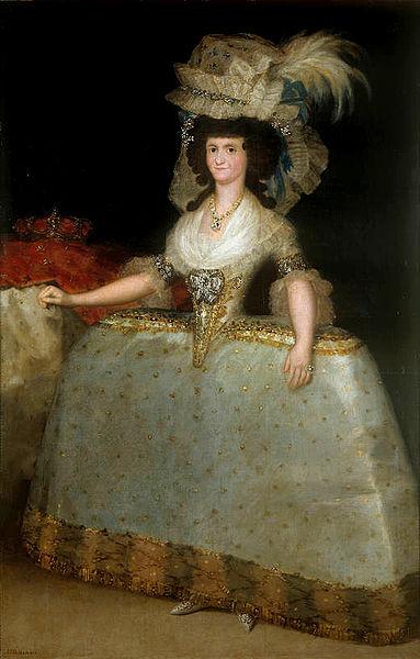 Francisco de Goya Maria Luisa of Parma wearing panniers oil painting picture